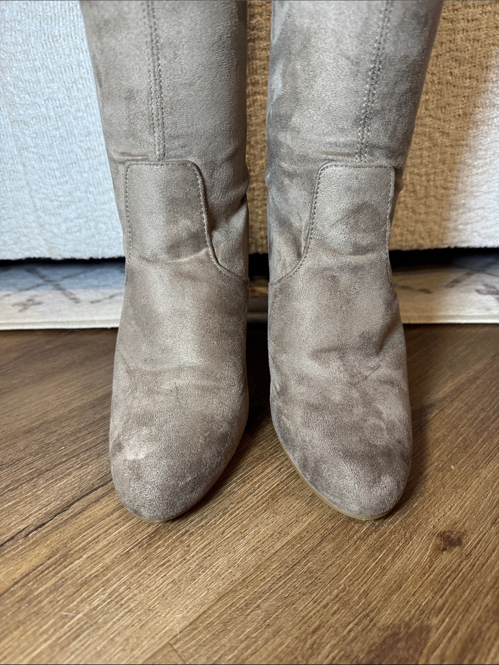 Steve Madden Emotions Taupe Suede Over-the-Knee Block Heel Boots. Size 8 - Picture 5 of 8